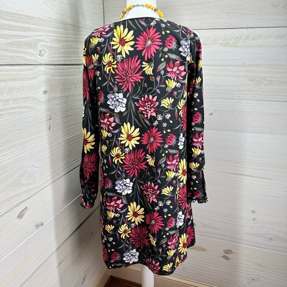 Grace Elements Cold Shoulder Cut out Sleeve Floral Print Dress 8 FREE SHIP - Picture 3 of 4